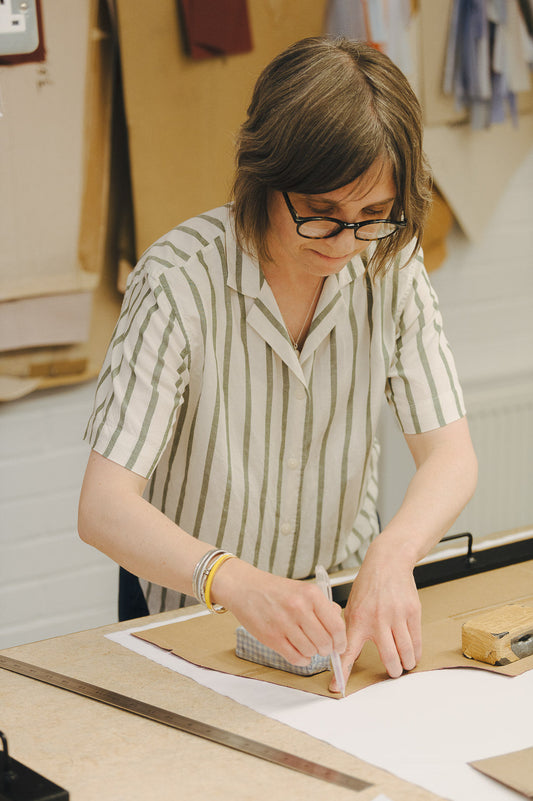 Made to Measure Shirt Cutter Lara in Workroom