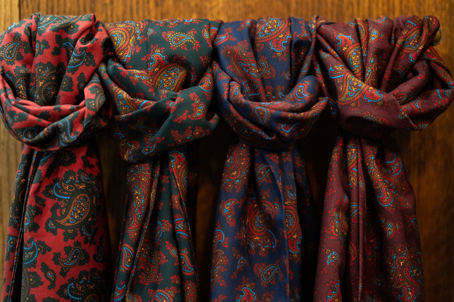 Printed silk scarves