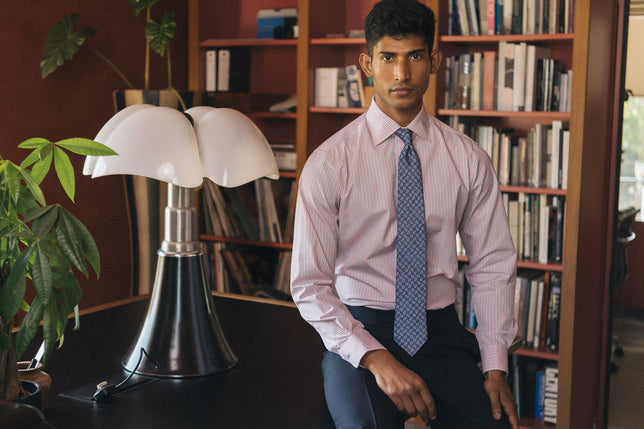 Budd pink stripe tailored fit shirt 