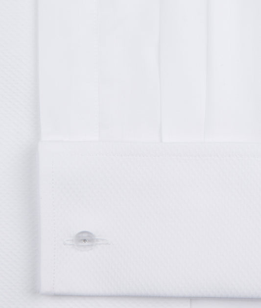 Tailored Fit Plain Marcella Double Cuff Dress Shirt in White