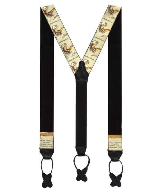 Simon Drew Law and Order Silk Braces in Gold