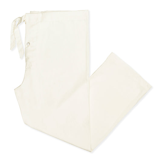 Men's cream spun silk pyjamas with navy piping 