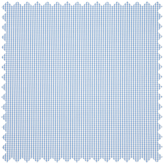 Fine Check Superpoplin in Blue