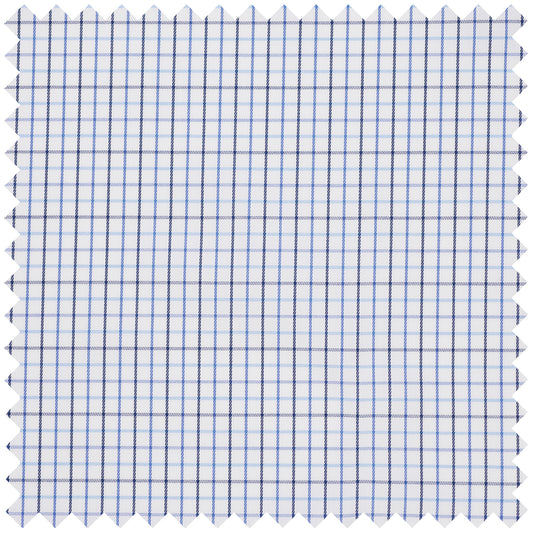 Tattersall Check Superpoplin in Navy