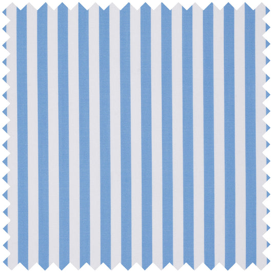 Wide Stripe Superpoplin in Sky Blue