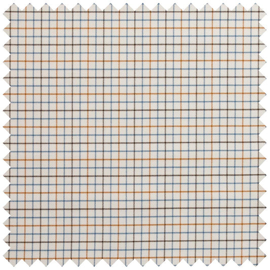 Grid Check Flanello in Navy, Blue, Ochre and Black