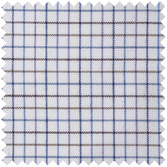 Check Cotton and Cashmere in Lilac and Blue