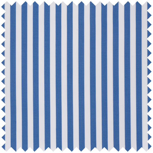 Wide Stripe Superpoplin in Royal Blue