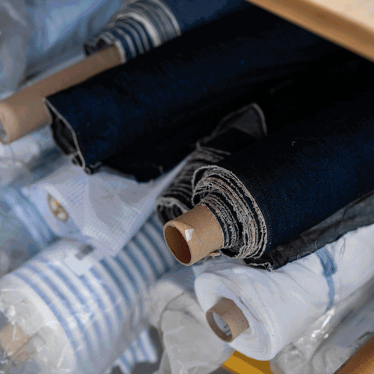 Made to measure cloths and process at Andover workrooms