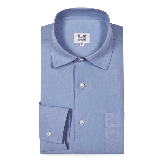 Casual Fit Linen Button Cuff Shirt in Provence