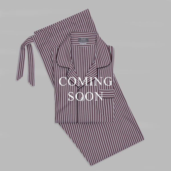 Exclusive Budd Stripe Pyjamas in Burgundy