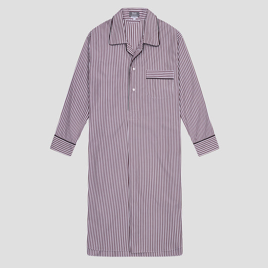 Exclusive Budd Stripe Nightshirt in Burgundy
