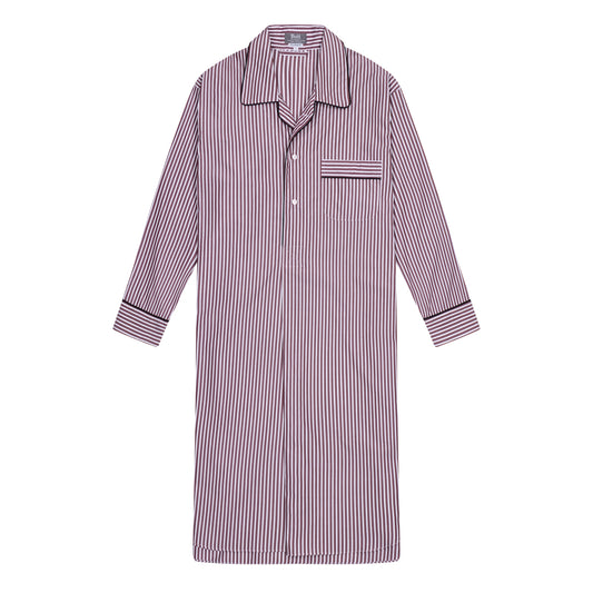 Exclusive Budd Stripe Nightshirt in Burgundy