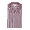 Classic Fit Exclusive Budd Stripe Double Cuff Shirt in Burgundy