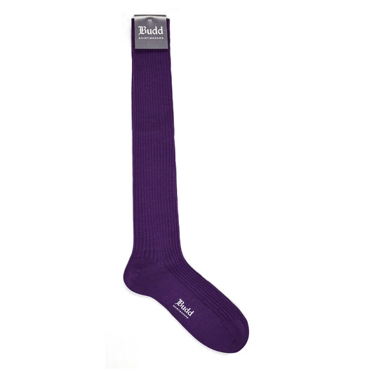 Wool Long Socks in Plum