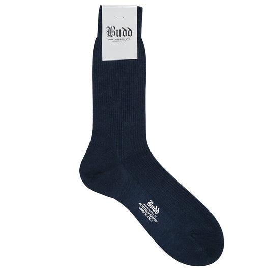 Plain Wool Short Socks in Navy