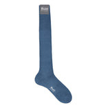 Cashmere and Silk Long Socks in Slate Blue