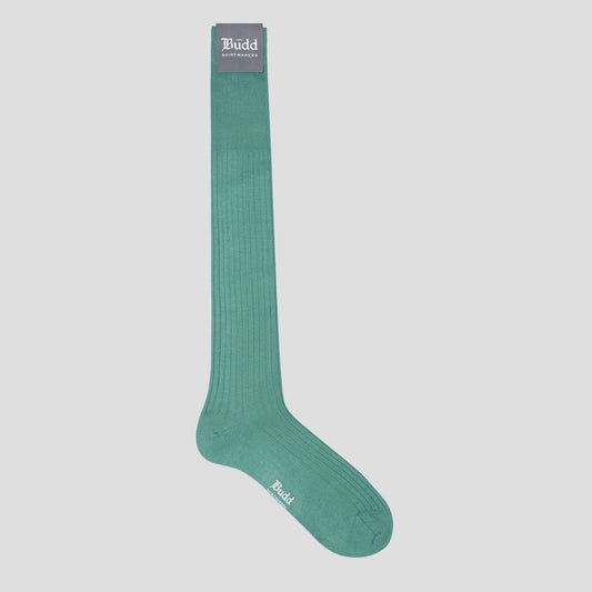 Cashmere and Silk Long Socks in Turquoise