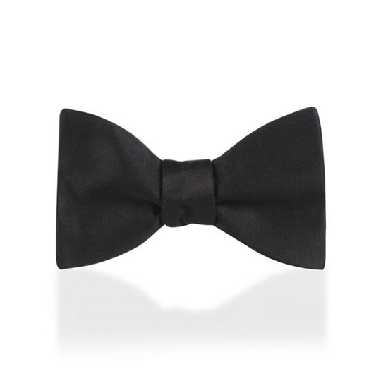 Plain Satin Silk 2.5" Thistle Bow in Black