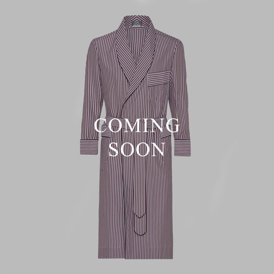 Exclusive Budd Stripe Dressing Gown in Burgundy