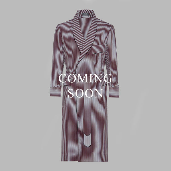 Exclusive Budd Stripe Dressing Gown in Burgundy