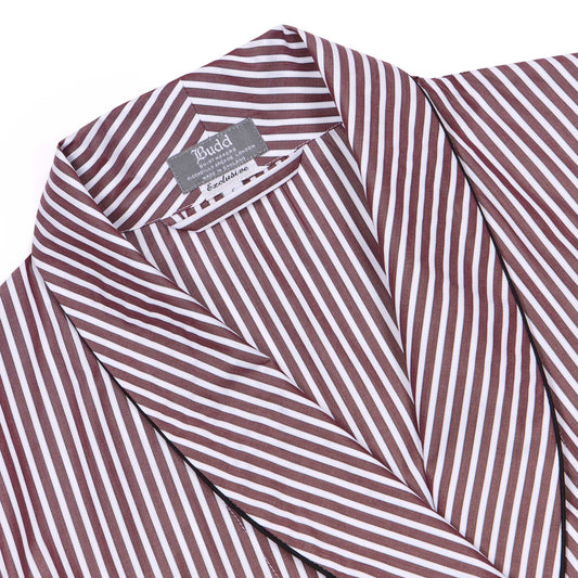 Exclusive Budd Stripe Dressing Gown in Burgundy