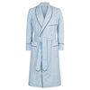 Exclusive Budd stripe dressing gown in sky blue with navy piping