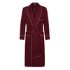 Plain Wool Dressing Gown in Burgundy and Cream