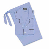 Silk Pyjamas in Sky Blue and Chocolate