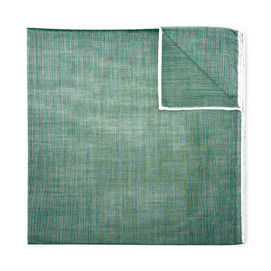 Plain Batiste Cotton Pocket Square in Green