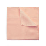 Plain Silk Machine Edged Pocket Square in Peach