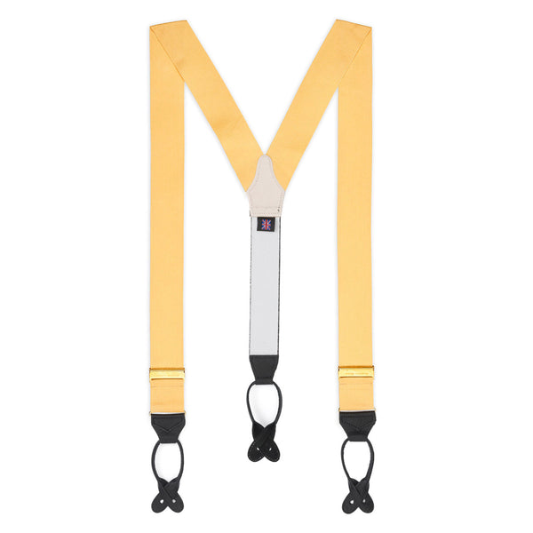 Plain Barathea Braces with Button in Champagne