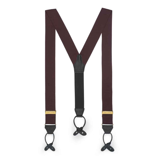 Plain Barathea Braces with Button in Maroon