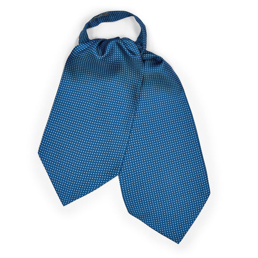 Small Spot Foulard Silk Cravat in Butcher Blue
