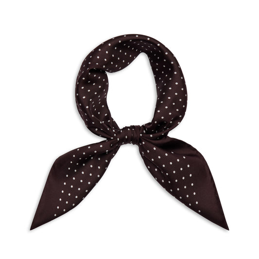 Polka Dot 27inch Silk Square in Wine