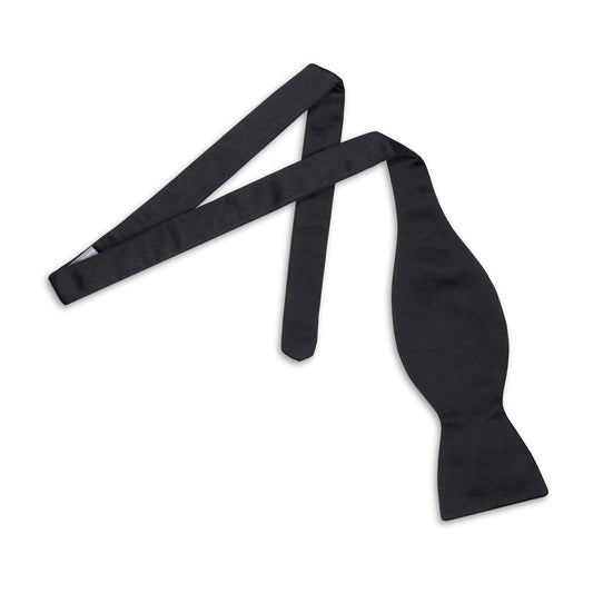 Silk Satin Single End Bow Tie in Black