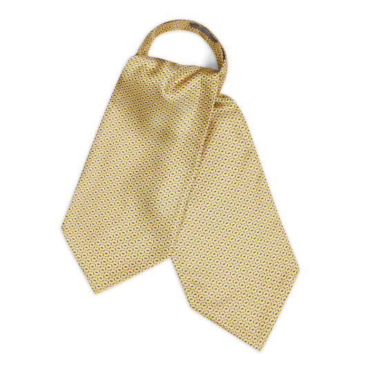 Looping Foulard Silk Cravat in Yellow