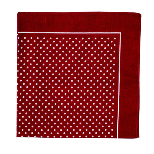 Cotton Polka Dot Handkerchief in Burgundy