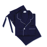 Men's navy linen pyjamas
