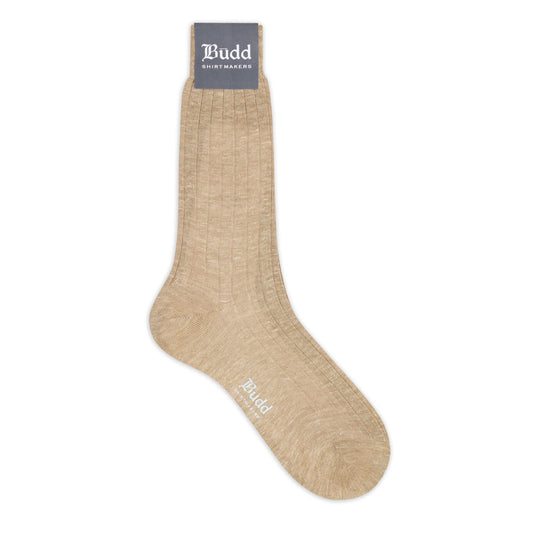 Linen Short Socks in Sand