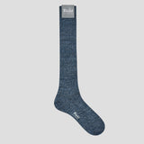 Linen Long Socks in Denim Blue