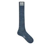 Linen Long Socks in Denim Blue