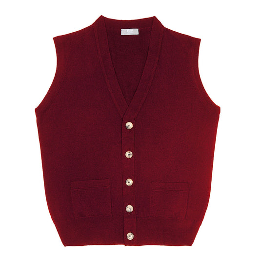 Claret Oxton cashmere sleeveless cardigan 