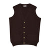 Dark brown sleeveless cashmere cardigan