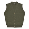 Wilton Scottish Cashmere Sleeveless Cardigan in Loden Green