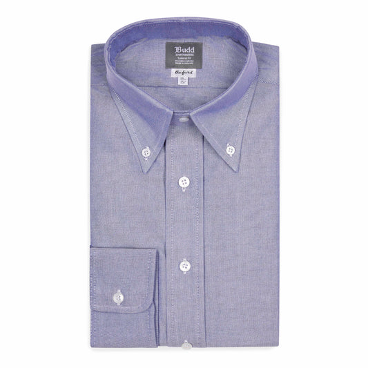 Tailored Fit Button Down Oxford Shirt in Navy Melange