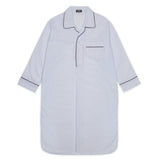 Men's Grid Check Cotton Nightshirt in Blue and Navy
