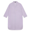 Men's Grid Check Cotton Nightshirt in Lilac and White