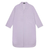 Men's Grid Check Cotton Nightshirt in Lilac and White