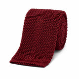 Fine Knitted Silk Tie in Wine